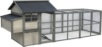 Flamingo Zivo Cottage Kippenhok met Ren – Grijs – 328 cm