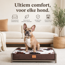 Stalen Hondenmand Taupe gepoedercoat met Koeienprint Kussen (Demo)