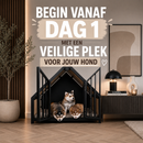 Hondenbench huisje staal en hout creme (Demo)