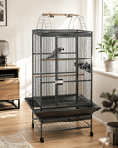 Flamingo Nico Papegaaienkooi met Vrijzitplek – Antraciet – 98 × 83 × 172 cm