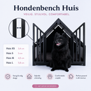 Hondenbench huisje staal en hout creme (Demo)
