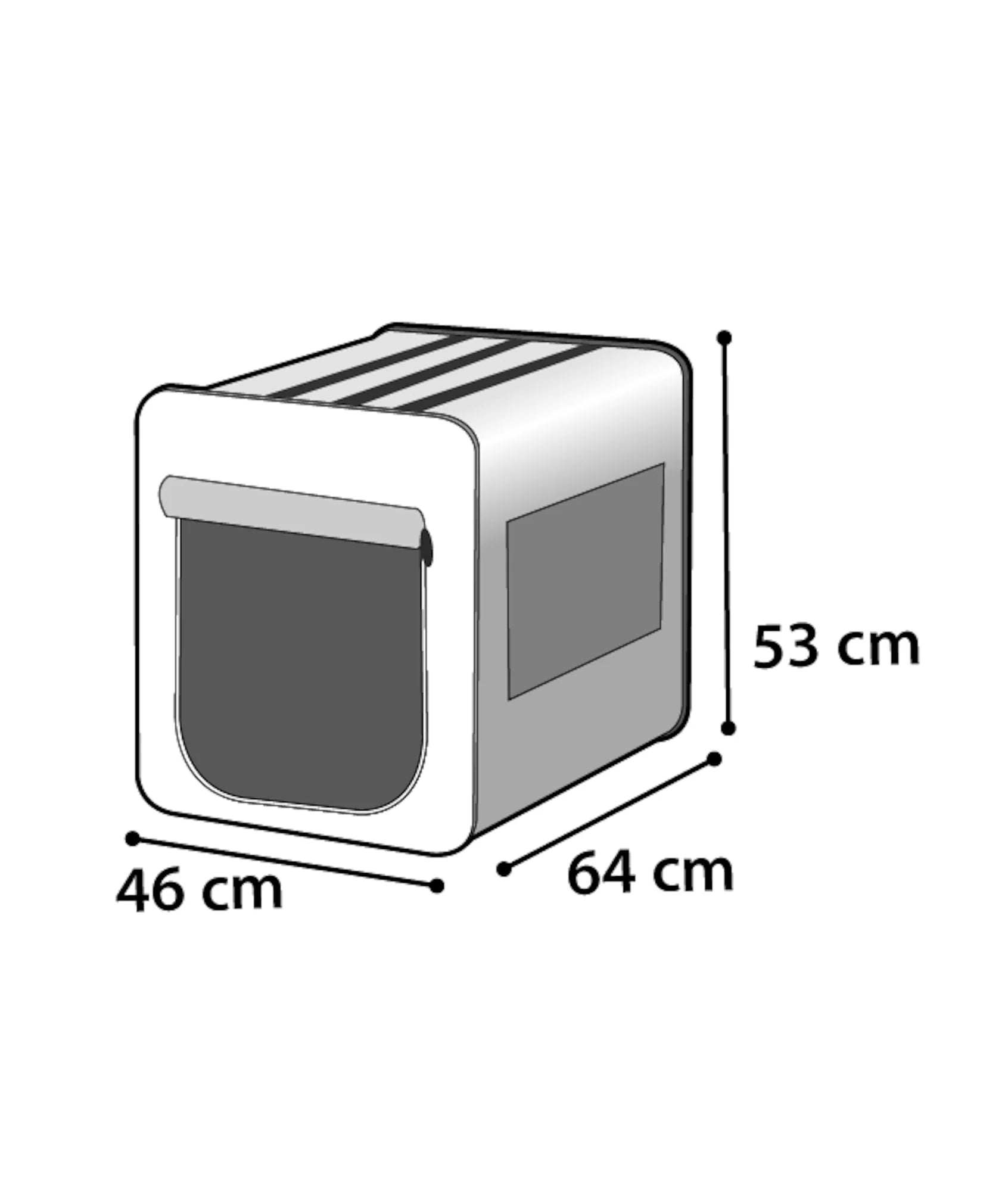 Reisbench smart top plus zwart/grijs 64cm