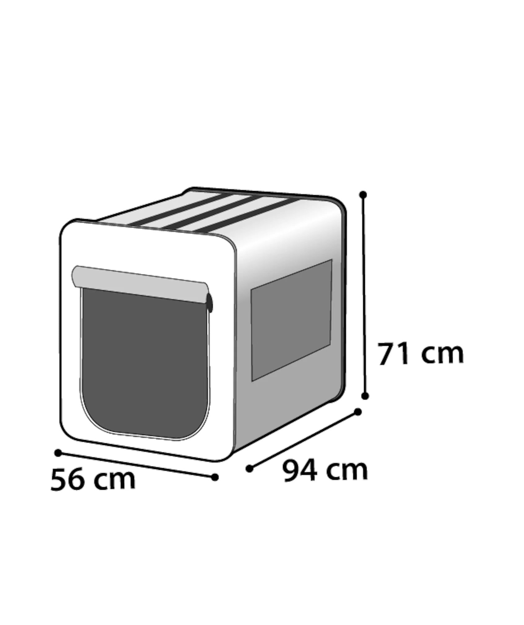Reisbench smart top plus zwart/grijs 109 cm