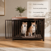 Hondenbench Staal & Massief Eiken – (Demo)